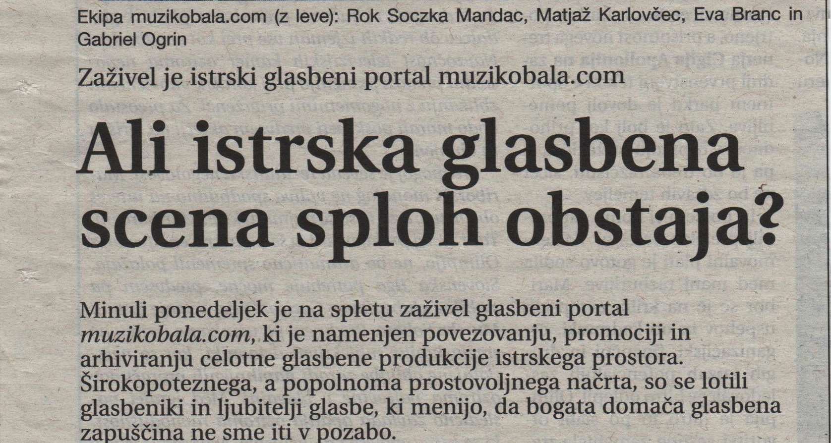 Ali istrska glasbena scena obstaja? – Primorske Novice