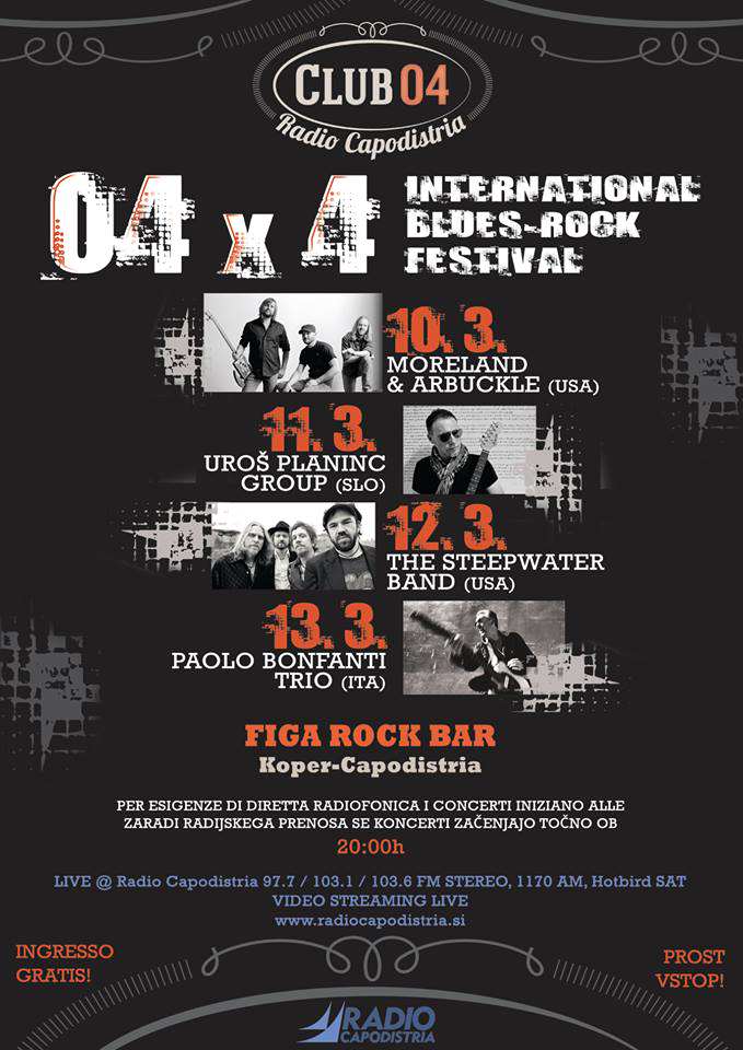 Prihaja “04X4”, mednarodni festival blues/rock glasbe Radia Capodistria v Figa rock baru